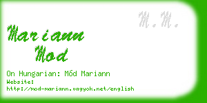 mariann mod business card